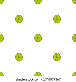 Ilustración sobre el tema de la uva sin costura de color grande, patrón de baya brillante para foca. Patrón de cerezo consistente en una hermosa uva repetida sin costura. Berry de patrón simple y colorido a partir de uva suave sin fisuras.