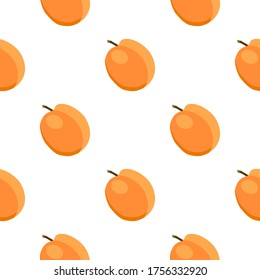 Illustration on theme big colored seamless apricot, bright fruit pattern for seal. Fruit pattern consisting of beautiful seamless repeat apricot. Simple colorful pattern fruit from seamless apricot.