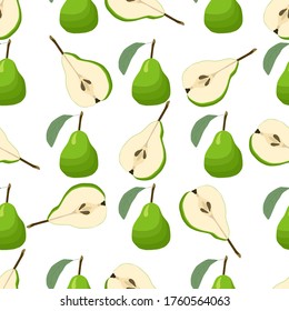 Illustration on theme big colored seamless pear, bright fruit pattern for seal. Fruit pattern consisting of beautiful seamless repeat pear. Simple colorful pattern fruit from seamless pear.