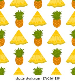 Illustration on theme big colored seamless pineapple, bright fruit pattern for seal. Fruit pattern consisting of beautiful seamless repeat pineapple. Simple colorful pattern fruit seamless pineapple.