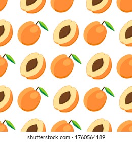 Illustration on theme big colored seamless apricot, bright fruit pattern for seal. Fruit pattern consisting of beautiful seamless repeat apricot. Simple colorful pattern fruit from seamless apricot.