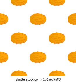 Illustration on theme big colored seamless kiwano, bright fruit pattern for seal. Fruit pattern consisting of beautiful seamless repeat kiwano. Simple colorful pattern fruit from seamless soft kiwano.