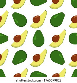Illustration on theme big colored seamless avocado, bright fruit pattern for seal. Fruit pattern consisting of beautiful seamless repeat avocado. Simple colorful pattern fruit from seamless avocado.