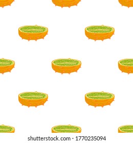 Illustration on theme big colored seamless kiwano, bright fruit pattern for seal. Fruit pattern consisting of beautiful seamless repeat kiwano. Simple colorful pattern fruit from seamless soft kiwano.