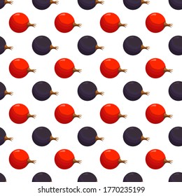 Illustration on theme big colored seamless currant, bright berry pattern for seal. Berry pattern consisting of beautiful seamless repeat currant. Simple colorful pattern berry from seamless currant.