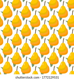 Illustration on theme big colored seamless pear, bright fruit pattern for seal. Fruit pattern consisting of beautiful seamless repeat pear. Simple colorful pattern fruit from seamless pear.