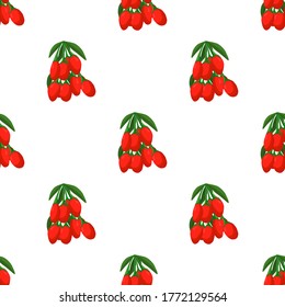 Illustration on theme big colored seamless goji, bright berry pattern for seal. Berry pattern consisting of beautiful seamless repeat goji. Simple colorful pattern berry from seamless soft goji.