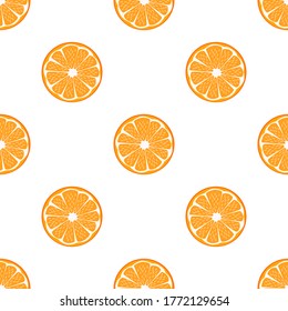 Illustration on theme big colored seamless orange, bright fruit pattern for seal. Fruit pattern consisting of beautiful seamless repeat orange. Simple colorful pattern fruit from seamless orange.