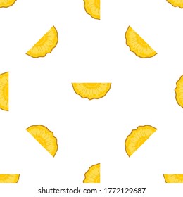 Illustration on theme big colored seamless pineapple, bright fruit pattern for seal. Fruit pattern consisting of beautiful seamless repeat pineapple. Simple colorful pattern fruit seamless pineapple.