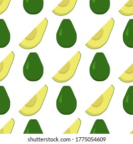 Illustration on theme big colored seamless avocado, bright fruit pattern for seal. Fruit pattern consisting of beautiful seamless repeat avocado. Simple colorful pattern fruit from seamless avocado.