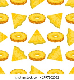 Illustration on theme big colored seamless pineapple, bright fruit pattern for seal. Fruit pattern consisting of beautiful seamless repeat pineapple. Simple colorful pattern fruit seamless pineapple.