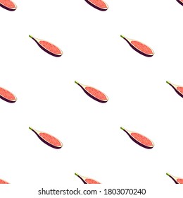 Illustration on theme big colored seamless purple fig, bright fruit pattern for seal. Fruit pattern consisting of beautiful seamless repeat fig. Simple colorful pattern fruit from seamless purple fig.