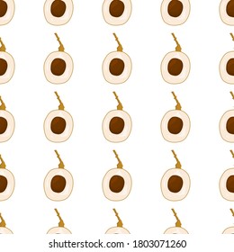 Illustration on theme big colored seamless longan, bright fruit pattern for seal. Fruit pattern consisting of beautiful seamless repeat longan. Simple colorful pattern fruit from seamless longan.