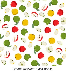 Illustration on theme big colored seamless apple, bright fruit pattern for seal. Fruit pattern consisting of beautiful seamless repeat apple. Simple colorful pattern fruit from seamless beauty apple.