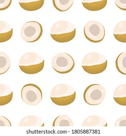 Illustration on theme big colored seamless longan, bright fruit pattern for seal. Fruit pattern consisting of beautiful seamless repeat longan. Simple colorful pattern fruit from seamless longan.