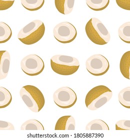 Illustration on theme big colored seamless longan, bright fruit pattern for seal. Fruit pattern consisting of beautiful seamless repeat longan. Simple colorful pattern fruit from seamless longan.