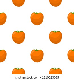 Illustration on theme big colored seamless persimmon, fruit pattern for seal. Fruit pattern consisting of beautiful seamless repeat persimmon. Simple colorful pattern fruit from seamless persimmon.