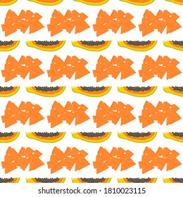 Illustration on theme big colored seamless papaya, bright fruit pattern for seal. Fruit pattern consisting of beautiful seamless repeat papaya. Simple colorful pattern fruit from seamless papaya.