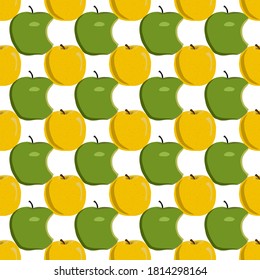 Illustration on theme big colored seamless apple, bright fruit pattern for seal. Fruit pattern consisting of beautiful seamless repeat apple. Simple colorful pattern fruit from seamless beauty apple.