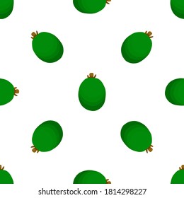 Illustration on theme big colored seamless feijoa, bright fruit pattern for seal. Fruit pattern consisting of beautiful seamless repeat feijoa. Simple colorful pattern fruit from seamless feijoa.