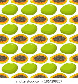 Illustration on theme big colored seamless papaya, bright fruit pattern for seal. Fruit pattern consisting of beautiful seamless repeat papaya. Simple colorful pattern fruit from seamless papaya.