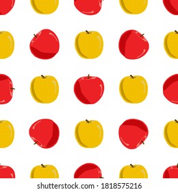 Illustration on theme big colored seamless apple, bright fruit pattern for seal. Fruit pattern consisting of beautiful seamless repeat apple. Simple colorful pattern fruit from seamless beauty apple.