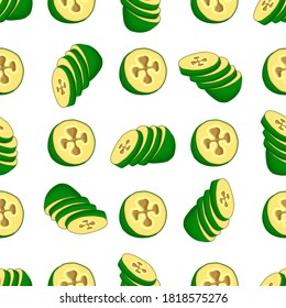 Illustration on theme big colored seamless feijoa, bright fruit pattern for seal. Fruit pattern consisting of beautiful seamless repeat feijoa. Simple colorful pattern fruit from seamless feijoa.