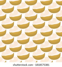 Illustration zum Thema große farbige nahtlose langweilige, helle Fruchtmuster für den Siegel. Obstmuster, bestehend aus schönem nahtlosen Wiederholungslangan. Einfache, farbenfrohe Musterfrucht aus nahtlosem Langan.
