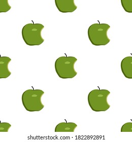 Ilustración sobre el tema manzana sin costura de color grande, patrón de fruta brillante para foca. Patrón de fruta consistente en una hermosa manzana repetida sin costura. Frutos de patrón simple y colorido de manzana de belleza sin costura.