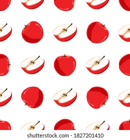 Illustration on theme big colored seamless apple, bright fruit pattern for seal. Fruit pattern consisting of beautiful seamless repeat apple. Simple colorful pattern fruit from seamless beauty apple.