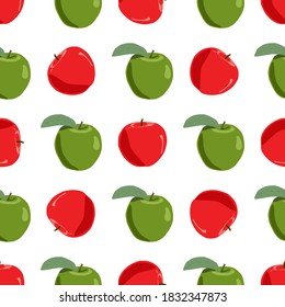 Illustration on theme big colored seamless apple, bright fruit pattern for seal. Fruit pattern consisting of beautiful seamless repeat apple. Simple colorful pattern fruit from seamless beauty apple.