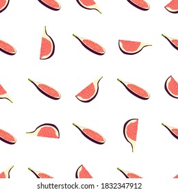 Illustration on theme big colored seamless purple fig, bright fruit pattern for seal. Fruit pattern consisting of beautiful seamless repeat fig. Simple colorful pattern fruit from seamless purple fig.