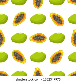 Illustration on theme big colored seamless papaya, bright fruit pattern for seal. Fruit pattern consisting of beautiful seamless repeat papaya. Simple colorful pattern fruit from seamless papaya.