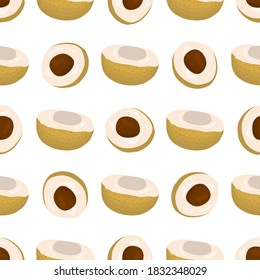 Illustration on theme big colored seamless longan, bright fruit pattern for seal. Fruit pattern consisting of beautiful seamless repeat longan. Simple colorful pattern fruit from seamless longan.
