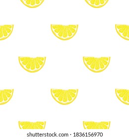 Illustration on theme big colored seamless yellow lemon, bright fruit pattern for seal. Fruit pattern consisting of beautiful seamless repeat lemon. Simple colorful pattern fruit from seamless lemon.