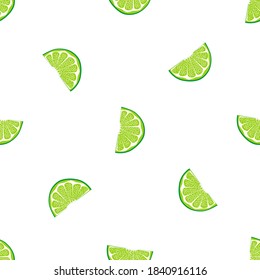 Illustration on theme big colored seamless green lime, bright fruit pattern for seal. Fruit pattern consisting of beautiful seamless repeat lime. Simple colorful pattern fruit from seamless green lime