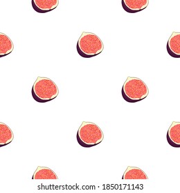 Illustration on theme big colored seamless purple fig, bright fruit pattern for seal. Fruit pattern consisting of beautiful seamless repeat fig. Simple colorful pattern fruit from seamless purple fig.