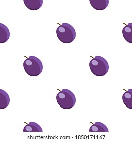 Illustration on theme big colored seamless purple plum, bright fruit pattern for seal. Fruit pattern consisting of beautiful seamless repeat plum. Simple colorful pattern fruit from seamless plum.
