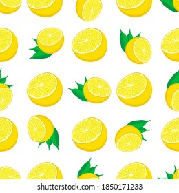 Illustration on theme big colored seamless yellow lemon, bright fruit pattern for seal. Fruit pattern consisting of beautiful seamless repeat lemon. Simple colorful pattern fruit from seamless lemon.