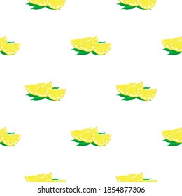 Illustration on theme big colored seamless yellow lemon, bright fruit pattern for seal. Fruit pattern consisting of beautiful seamless repeat lemon. Simple colorful pattern fruit from seamless lemon.
