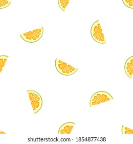 Ilustración sobre el tema pomelo sin costuras de color grande, patrón de fruta brillante para foca. Patrón de fruta consistente en un hermoso pomelo de repetición sin costura. Frutos simples de patrón colorido de pomelo sin costura.