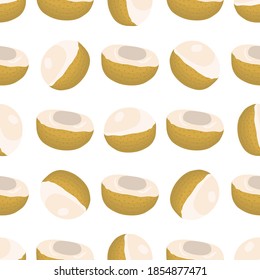 Illustration on theme big colored seamless longan, bright fruit pattern for seal. Fruit pattern consisting of beautiful seamless repeat longan. Simple colorful pattern fruit from seamless longan.