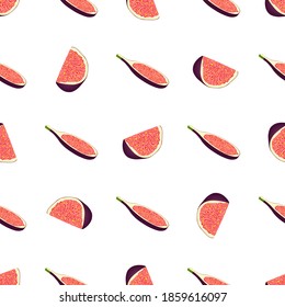 Illustration on theme big colored seamless purple fig, bright fruit pattern for seal. Fruit pattern consisting of beautiful seamless repeat fig. Simple colorful pattern fruit from seamless purple fig.
