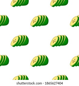 Illustration on theme big colored seamless feijoa, bright fruit pattern for seal. Fruit pattern consisting of beautiful seamless repeat feijoa. Simple colorful pattern fruit from seamless feijoa.