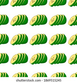 Illustration on theme big colored seamless feijoa, bright fruit pattern for seal. Fruit pattern consisting of beautiful seamless repeat feijoa. Simple colorful pattern fruit from seamless feijoa.