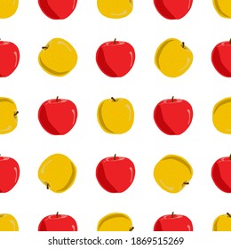 Illustration on theme big colored seamless apple, bright fruit pattern for seal. Fruit pattern consisting of beautiful seamless repeat apple. Simple colorful pattern fruit from seamless beauty apple.