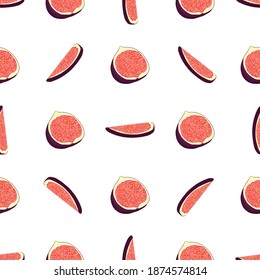 Illustration on theme big colored seamless purple fig, bright fruit pattern for seal. Fruit pattern consisting of beautiful seamless repeat fig. Simple colorful pattern fruit from seamless purple fig.