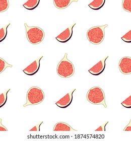 Illustration on theme big colored seamless purple fig, bright fruit pattern for seal. Fruit pattern consisting of beautiful seamless repeat fig. Simple colorful pattern fruit from seamless purple fig.