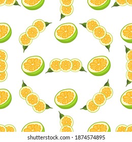 Illustration on theme big colored seamless pomelo, bright fruit pattern for seal. Fruit pattern consisting of beautiful seamless repeat pomelo. Simple colorful pattern fruit from seamless pomelo.