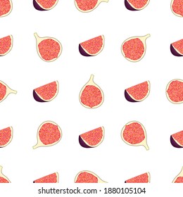 Illustration on theme big colored seamless purple fig, bright fruit pattern for seal. Fruit pattern consisting of beautiful seamless repeat fig. Simple colorful pattern fruit from seamless purple fig.